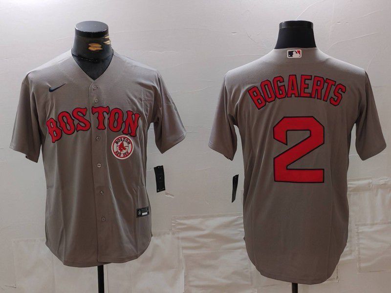 Men Boston Red Sox #2 Bogaerts Grey Game 2025 Nike MLB Jersey style 3->boston red sox->MLB Jersey
